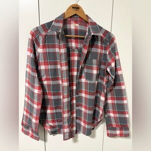 Hollister Red and Gray Checkered Shirt